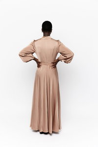 Anesa Balloon Sleeve Maxi Dress - Mocha