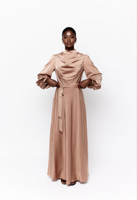 Anesa Balloon Sleeve Maxi Dress - Mocha