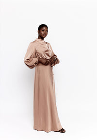 Anesa Balloon Sleeve Maxi Dress - Mocha