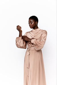 Anesa Balloon Sleeve Maxi Dress - Mocha